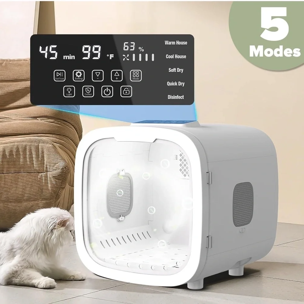 White Automatic Pet Grooming Dryer Box